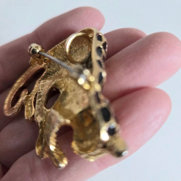 Vintage Park Lane Cheetah Gold Tone Enameled Brooch Pin Pendant. - Picture 4 of 5